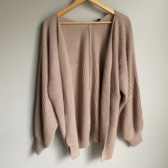 New Tan Balloon Sleeve Cardigan - Picture 4 of 6